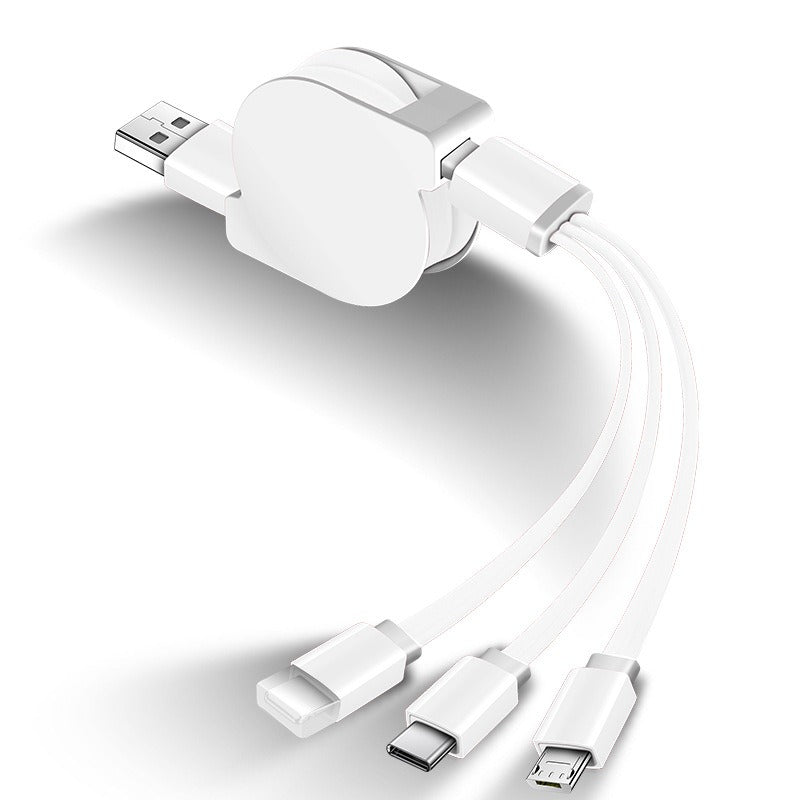 1M 3-in-1 Retractable USB Charger Cable for Smartphones
