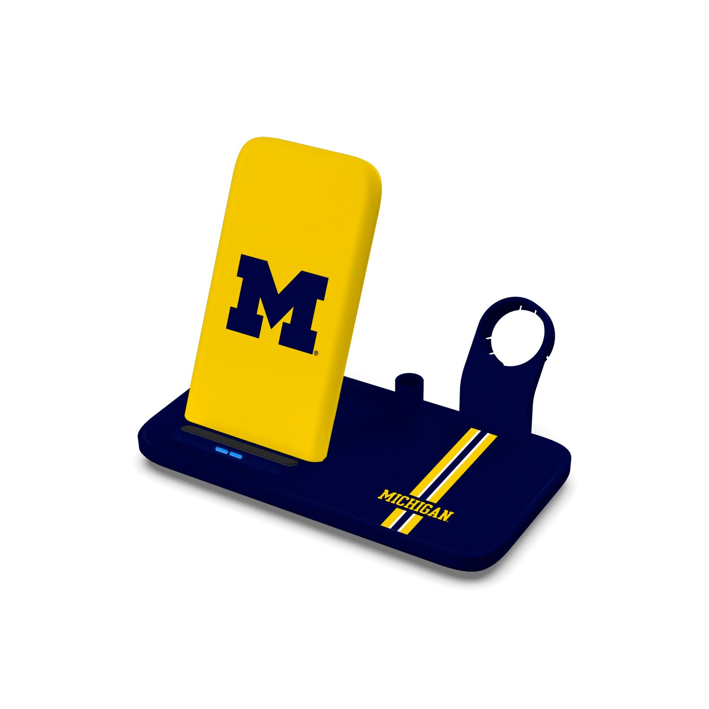 SOAR NCAA 4-in-1 Wireless Charging Docking Station: Fast Charge for iPhone Apple Watch Air Pods & Apple Pencil Michigan Wolverines