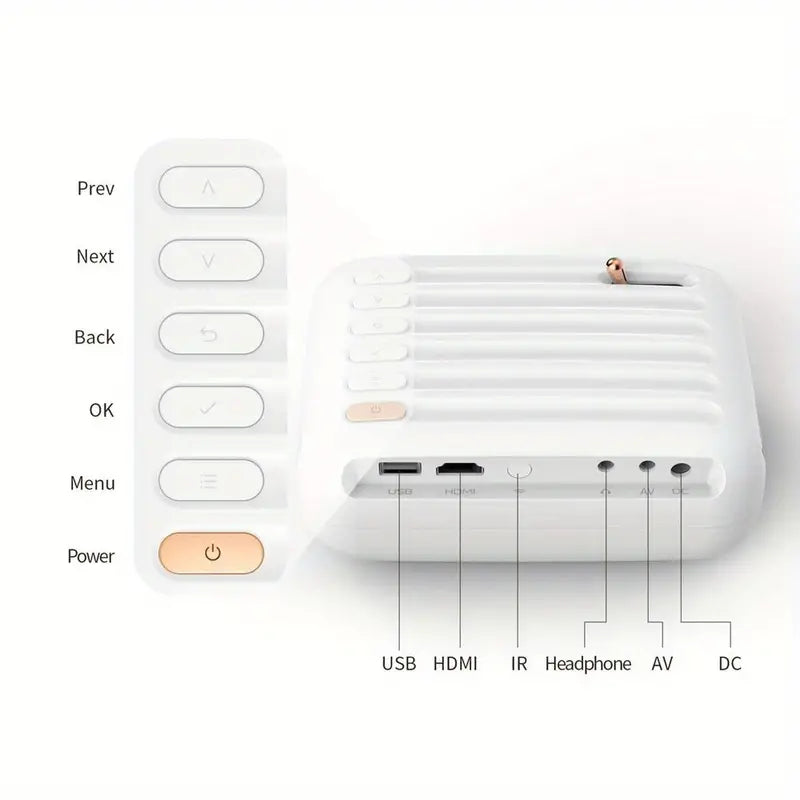 Mini Projector V1 HD 1080P Wireless for Smartphones