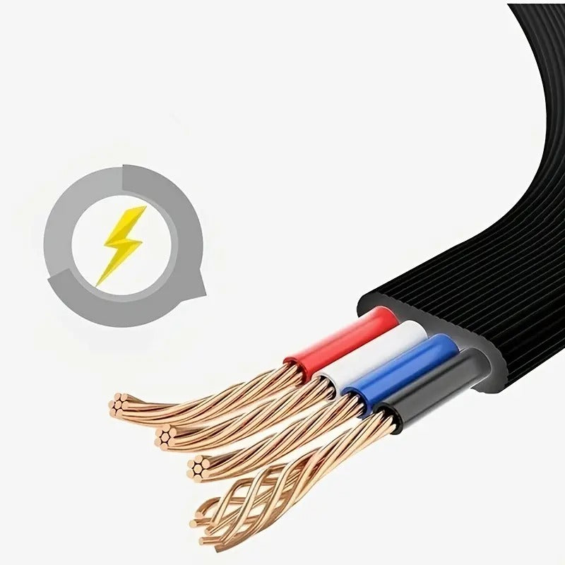 1M 3-in-1 Retractable USB Charger Cable for Smartphones