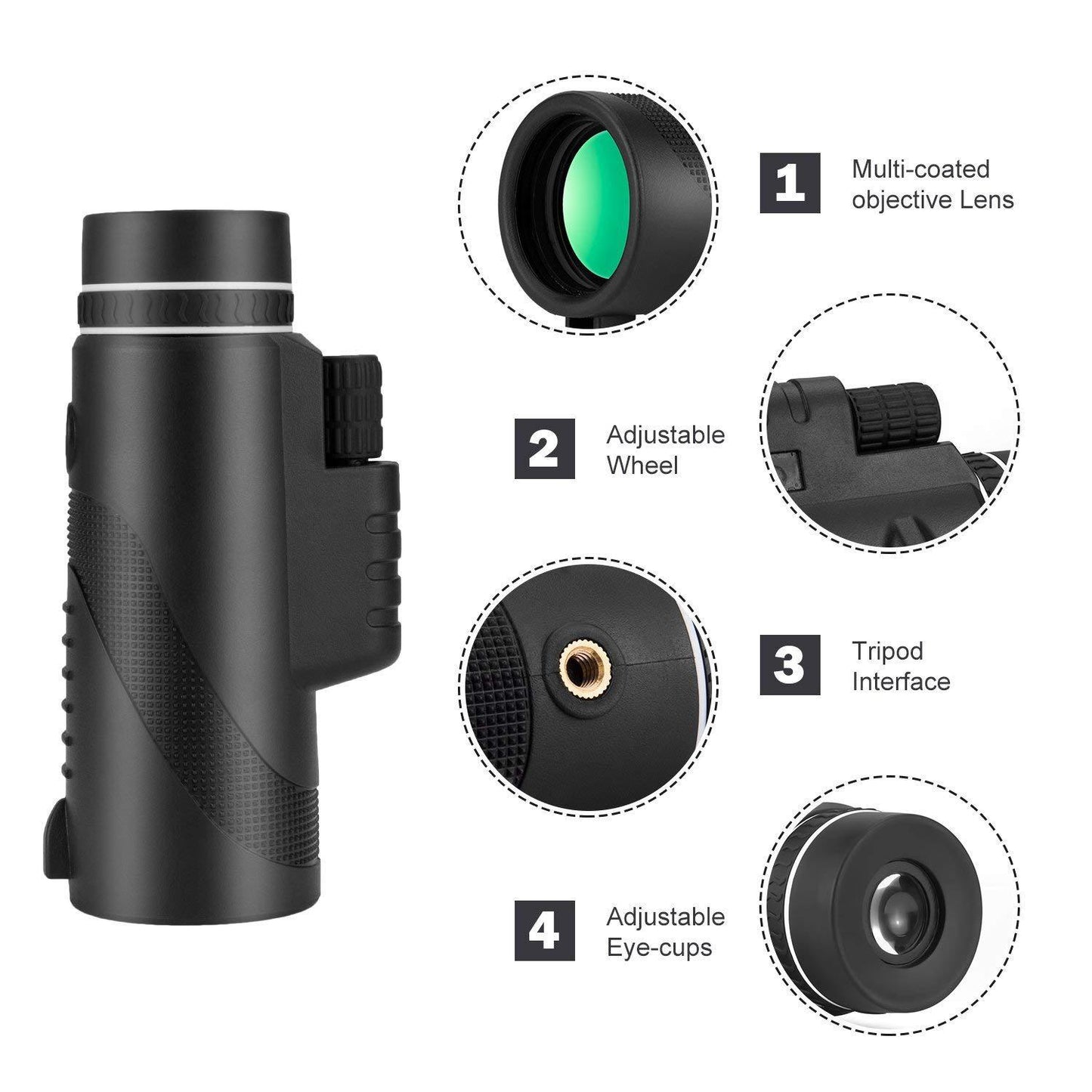 High-Definition Telescope with Universal Phone Mount