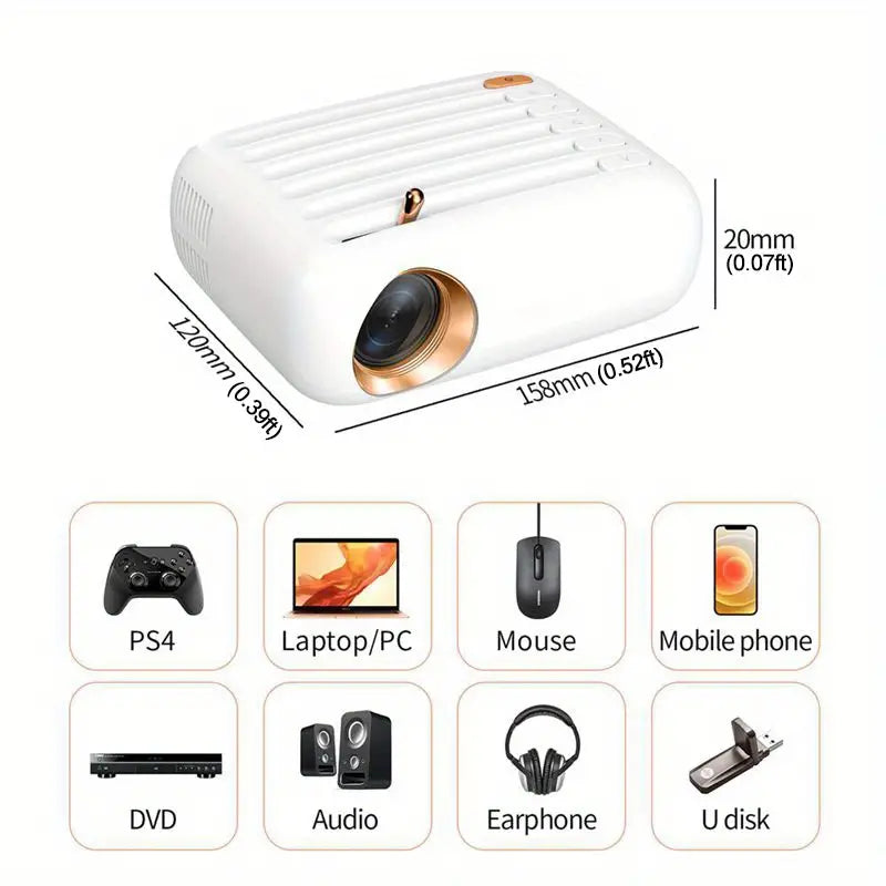 Mini Projector V1 HD 1080P Wireless for Smartphones