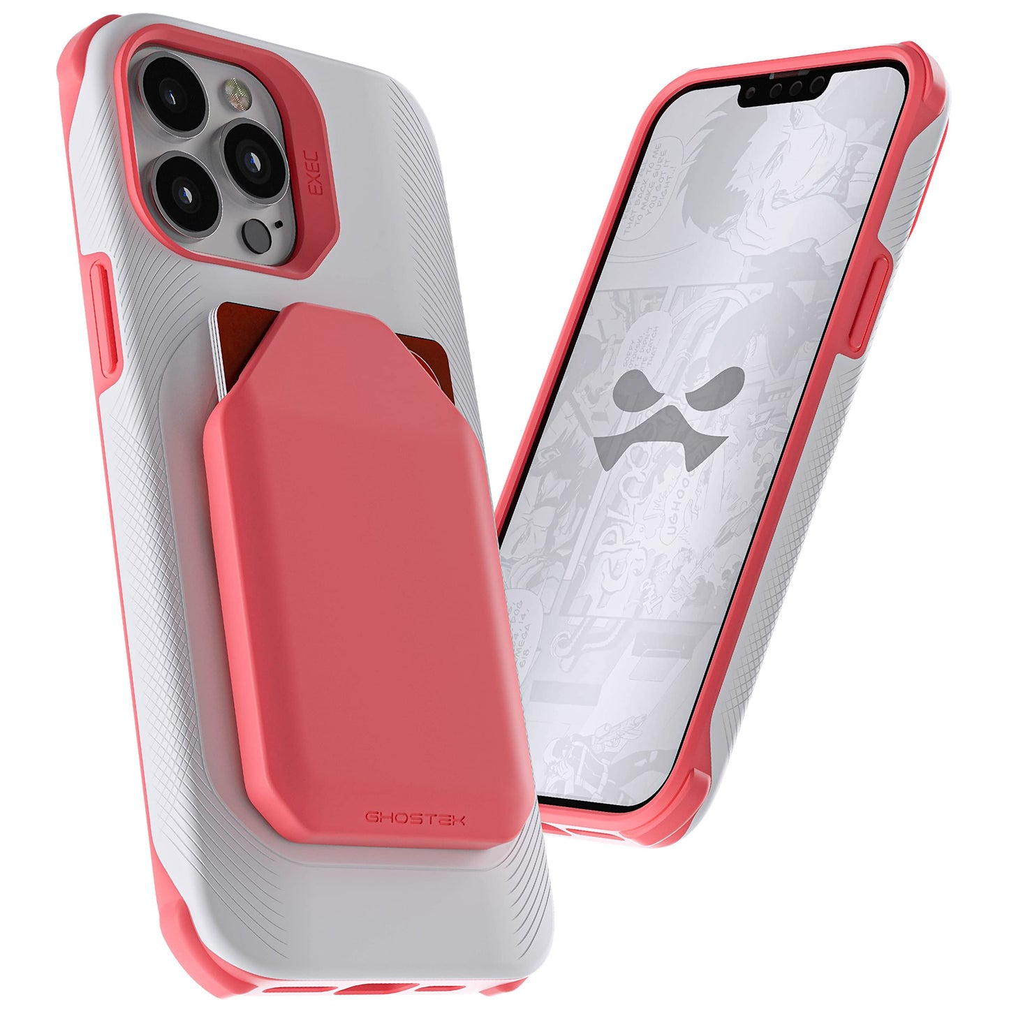 Ghostek EXEC iPhone 13 Pro Max Wallet Case For Women Works with Magnetic Car Mounts Credit Card Holder is Detachable to Support MagSafe Charger Designed for 2021 Apple iPhone13ProMax (6.7 inch) (Pink)