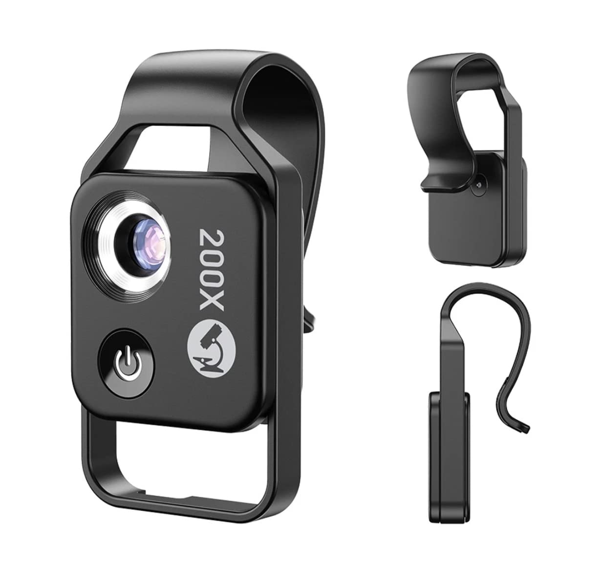 Phone Microscope with CPL Lens & LED Light & Universal Clip 200X Pocket Microscope Compatible with Most Smartphones